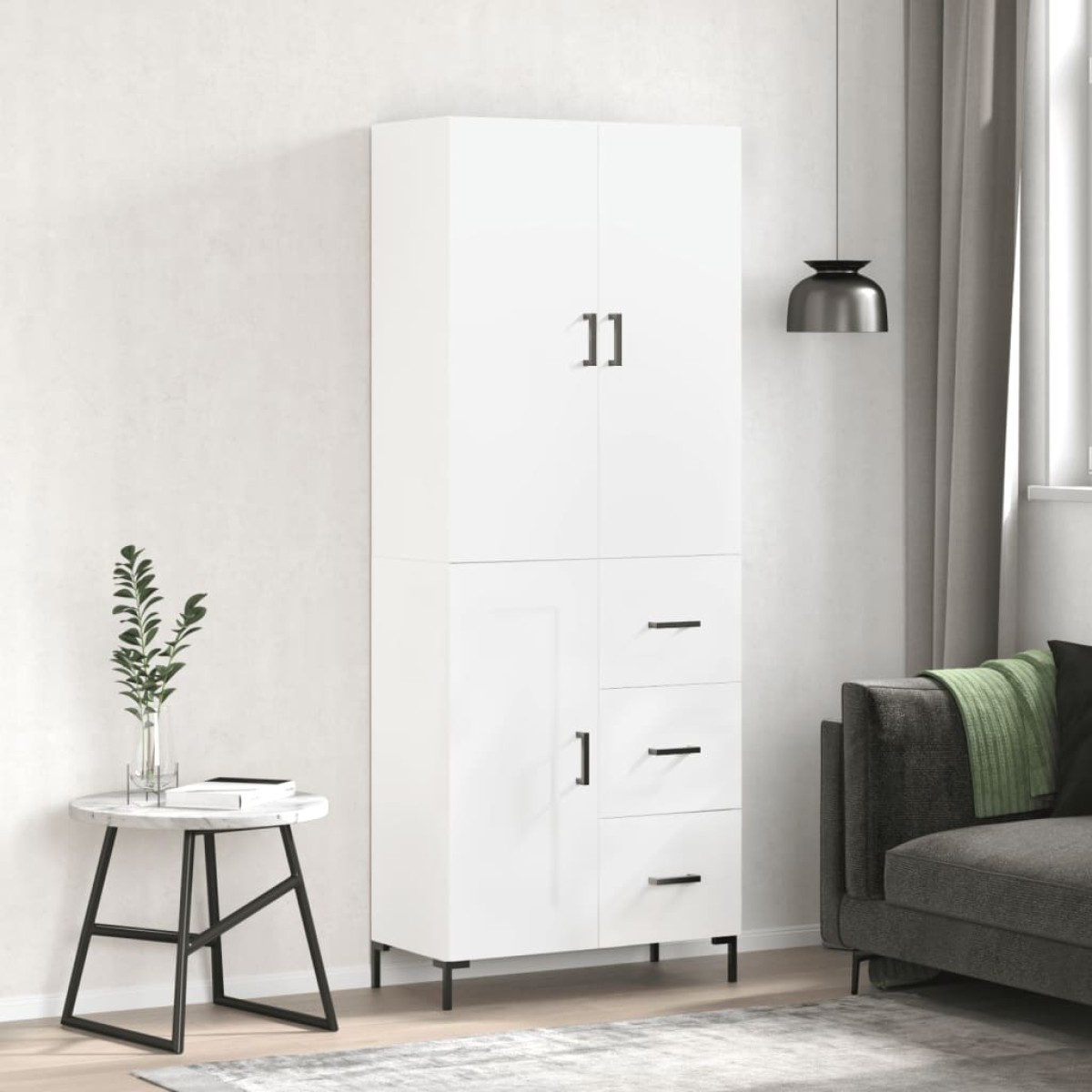 vidaXL Ντουλάπι Λευκό 69,5x34x180 εκ. από Επεξεργασμένο Ξύλο