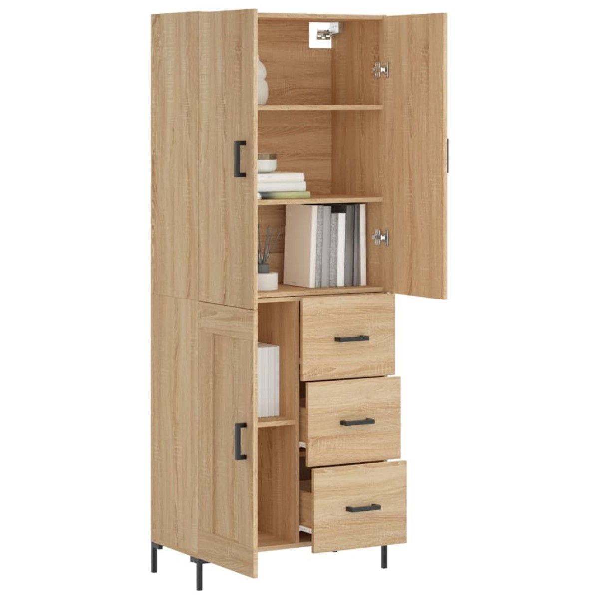 vidaXL Ντουλάπι Sonoma δρυς 69,5 x 34 x 180 εκ. από Επεξεργασμένο Ξύλο
