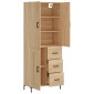 vidaXL Ντουλάπι Sonoma δρυς 69,5 x 34 x 180 εκ. από Επεξεργασμένο Ξύλο