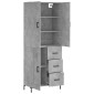 vidaXL Ντουλάπι Γκρι Σκυροδέματος 69,5x34x180 εκ. Επεξεργασμένο Ξύλο