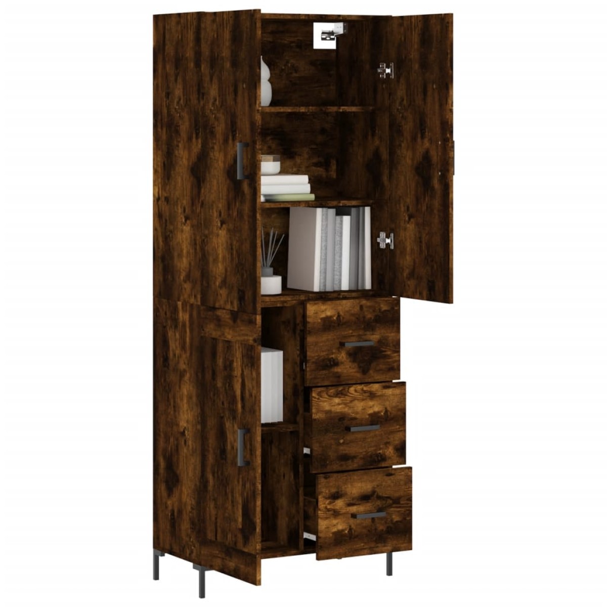 vidaXL Ντουλάπι Καπνιστή Δρυς 69,5x34x180 εκ. από Επεξεργασμένο Ξύλο