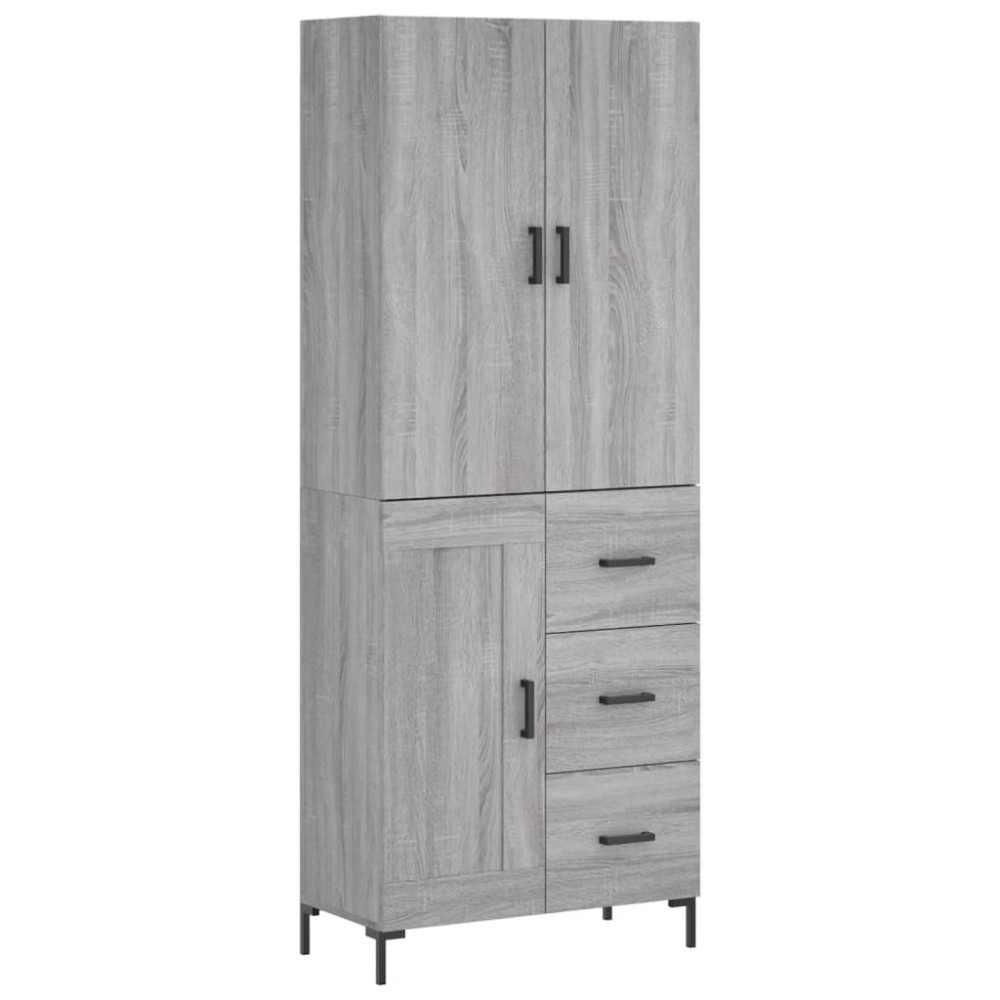 vidaXL Ντουλάπι Γκρι Sonoma 69,5 x 34 x 180 εκ. Επεξεργασμένο Ξύλο