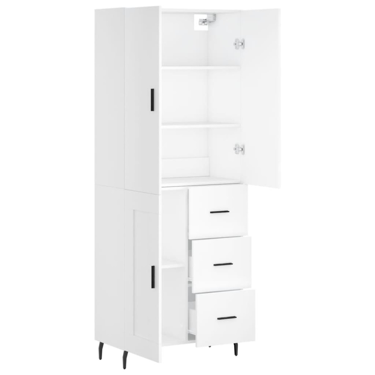 vidaXL Ντουλάπι Λευκό 69,5x34x180 εκ. από Επεξεργασμένο Ξύλο