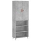 vidaXL Ντουλάπι Γκρι Σκυροδέματος 69,5x34x180 εκ. Επεξεργασμένο Ξύλο