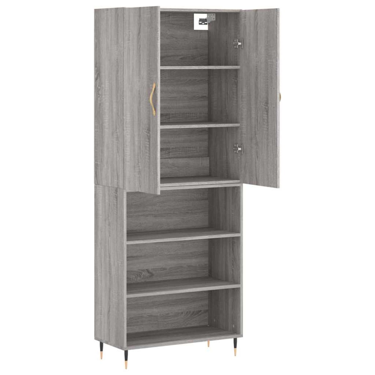 vidaXL Ντουλάπι Γκρι Sonoma 69,5 x 34 x 180 εκ. Επεξεργασμένο Ξύλο