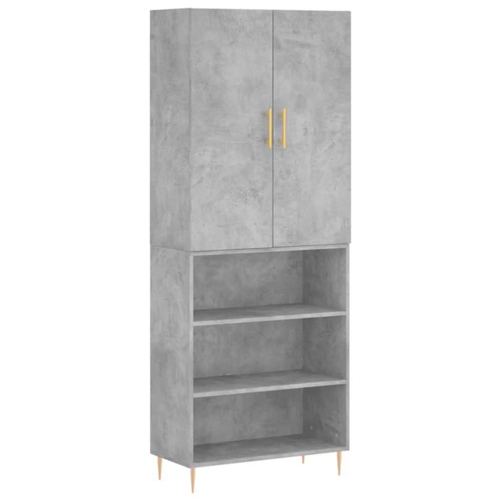 vidaXL Ντουλάπι Γκρι Σκυροδέματος 69,5x34x180 εκ. Επεξεργασμένο Ξύλο