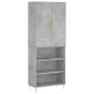 vidaXL Ντουλάπι Γκρι Σκυροδέματος 69,5x34x180 εκ. Επεξεργασμένο Ξύλο