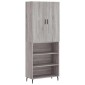 vidaXL Ντουλάπι Γκρι Sonoma 69,5 x 34 x 180 εκ. Επεξεργασμένο Ξύλο