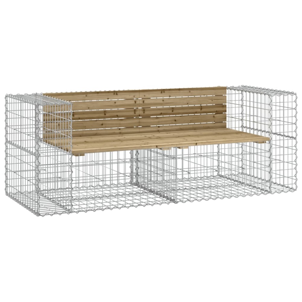 vidaXL Παγκάκι Κήπου Συρματοκιβώτιο 184x71x65,5 εκ. Εμποτ. Ξύλο Πεύκου