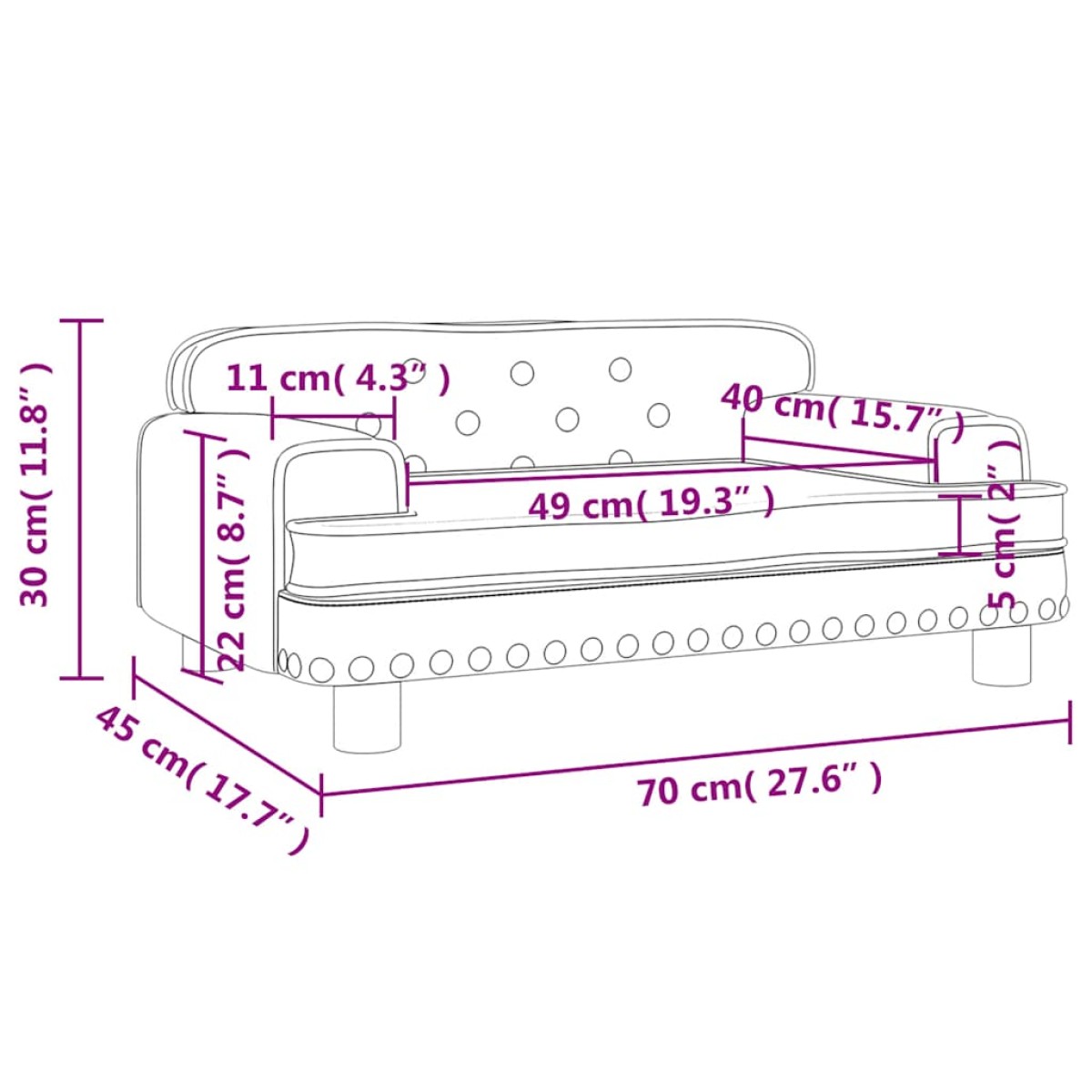 vidaXL Καναπές Παιδικός Καπουτσίνο 70x45x30 εκ. από Συνθετικό Δέρμα