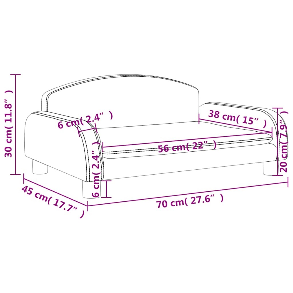 vidaXL Καναπές Παιδικός Ανοιχτό Γκρι 70x45x30 εκ. από Ύφασμα