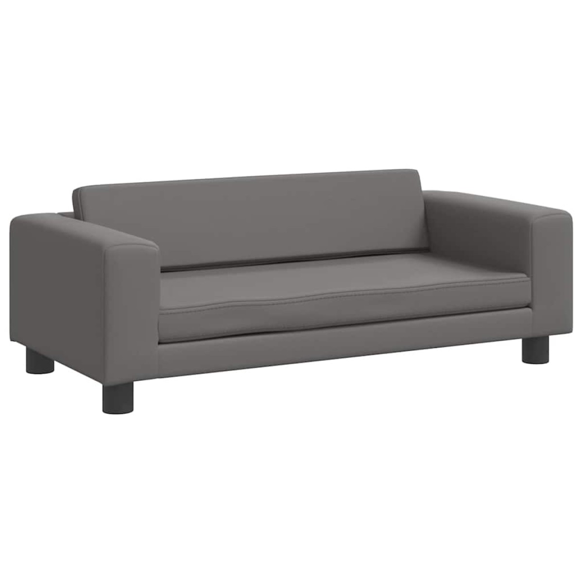 vidaXL Καναπές Παιδικός με Υποπόδιο Γκρι 100 x 50 x 30 εκ. Συνθ. Δέρμα