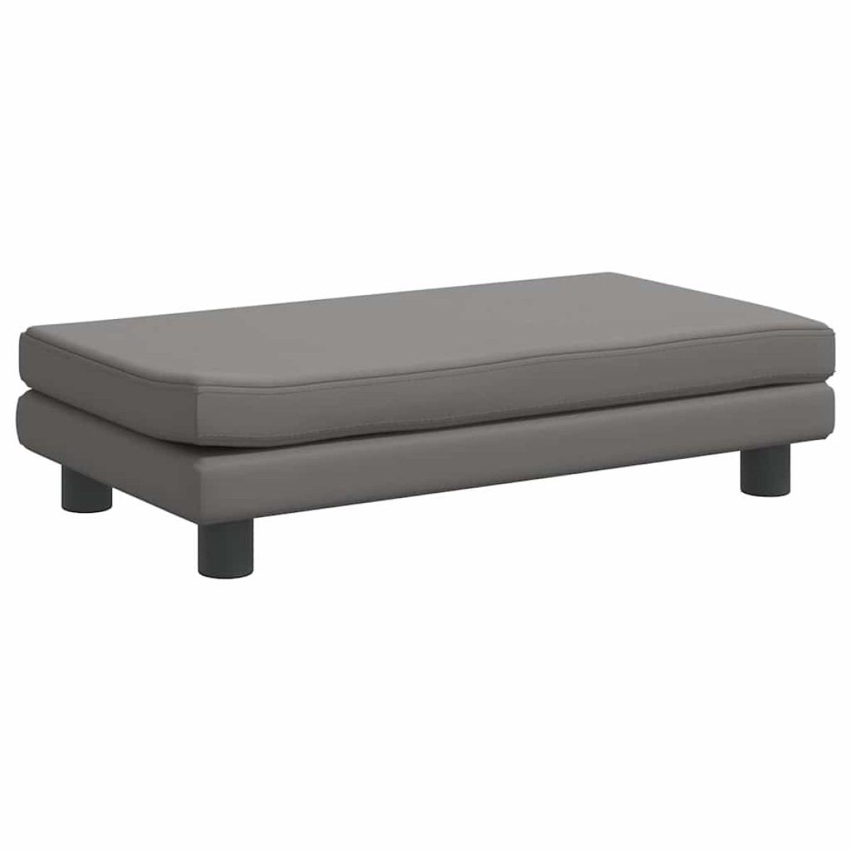 vidaXL Καναπές Παιδικός με Υποπόδιο Γκρι 100 x 50 x 30 εκ. Συνθ. Δέρμα
