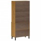 vidaXL Ντουλάπι με Γυάλινη Πόρτα FLAM 80x40x80εκ. από Μασίφ Ξύλο Πεύκο