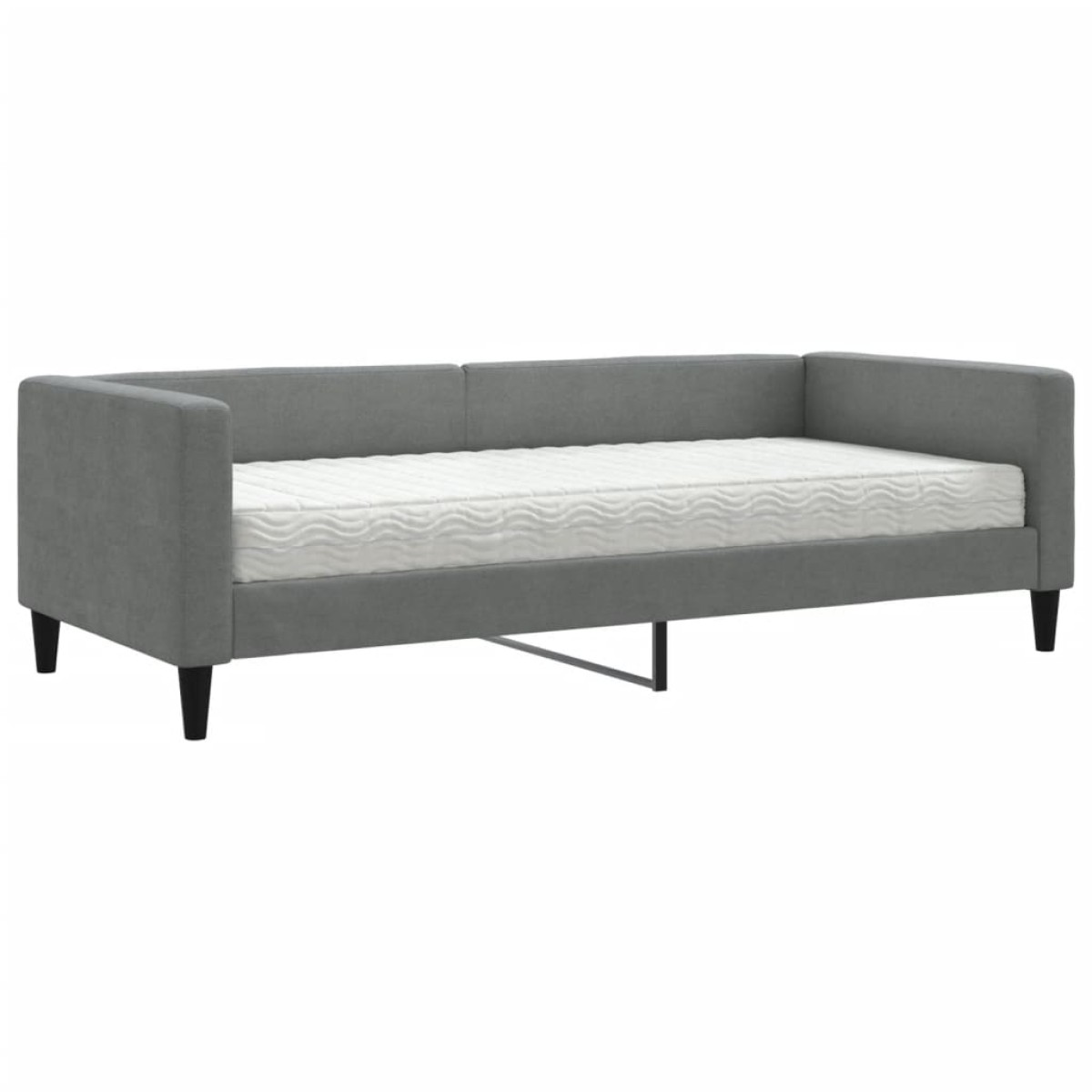 vidaXL Καναπές Κρεβάτι με Στρώμα Σκούρο Γκρι 90 x 190 εκ. Υφασμάτινο