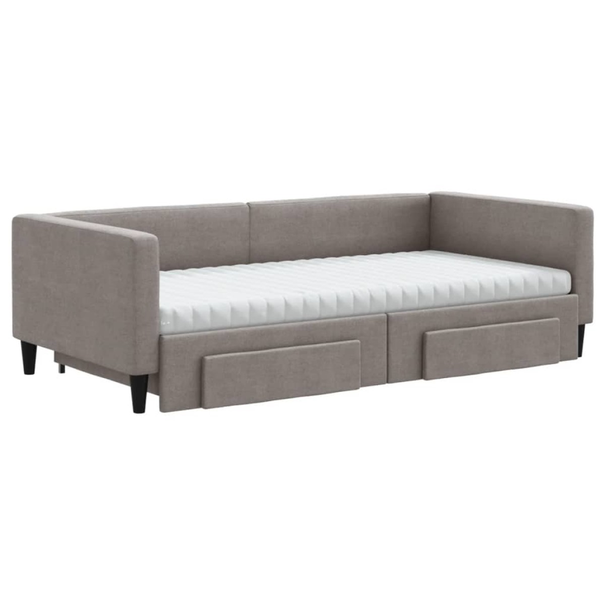vidaXL Καναπές Κρεβάτι Συρόμενος Taupe 100x200εκ. Υφασμάτινος Συρτάρια