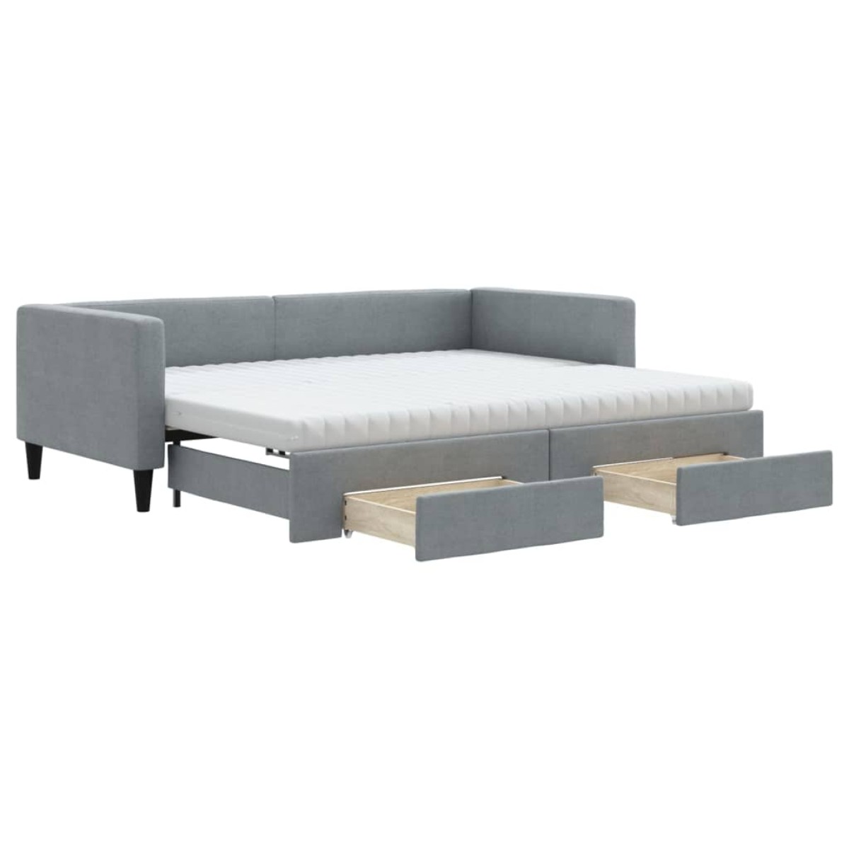 vidaXL Καναπές Κρεβάτι Συρόμενος Αν. Γκρι 90x190 εκ.Ύφασμα & Συρτάρια