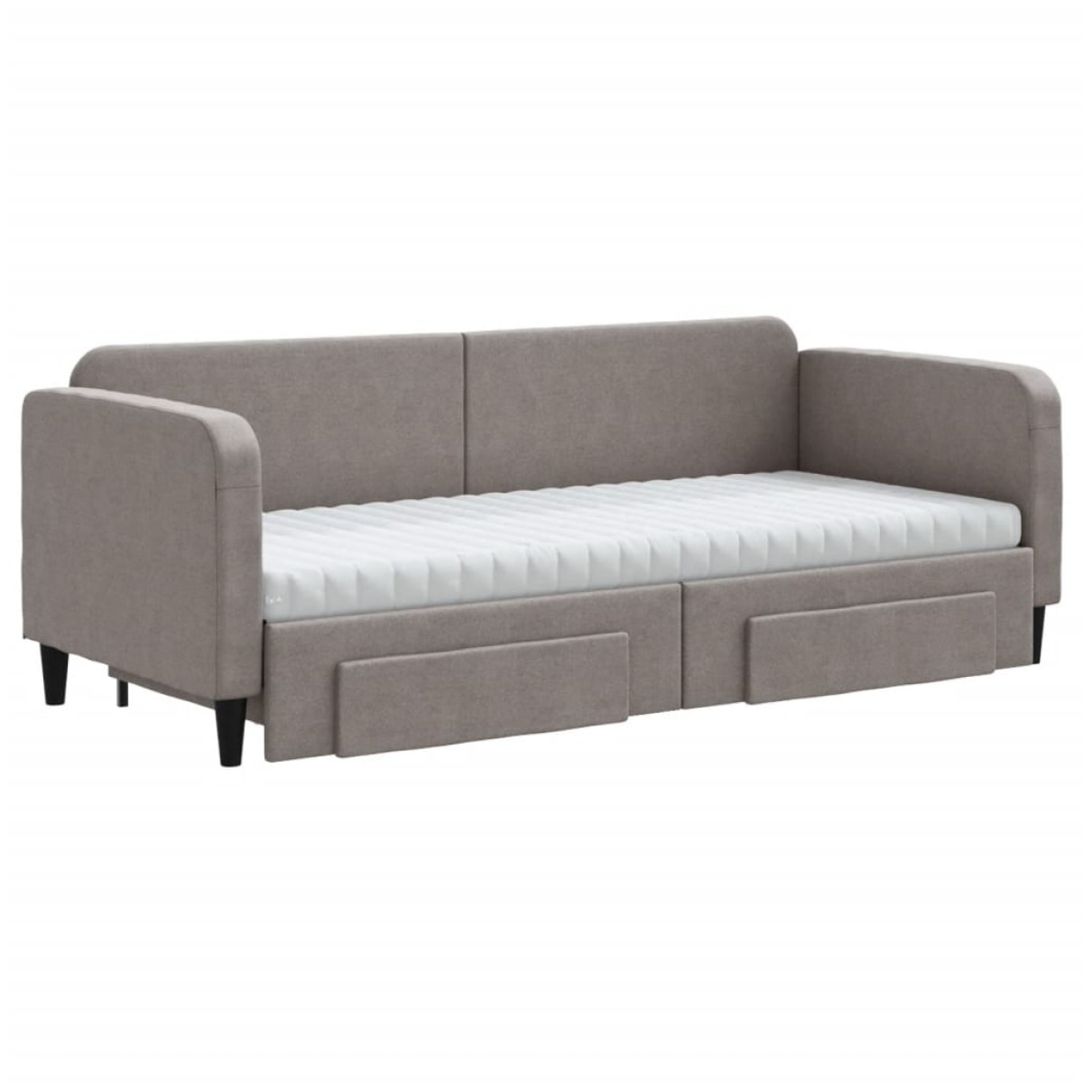 vidaXL Καναπές Κρεβάτι Συρόμενος Taupe 80x200 εκ. Υφασμάτινος Συρτάρια