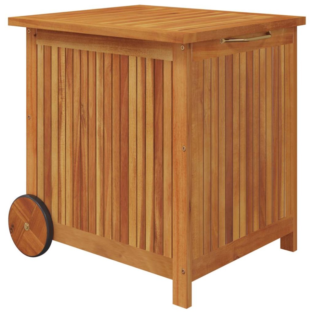 vidaXL Μπαούλο Αποθήκευσης Κήπου με Ρόδες 60x50x58 εκ. Μασίφ Ακακία