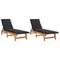 vidaXL Ξαπλώστρες 2 τεμ. Συνθ. Ρατάν & Μασίφ Ξύλο Ακακίας με Μαξιλάρια