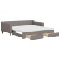 vidaXL Καναπές Κρεβάτι Συρόμενος Taupe 100x200εκ. Υφασμάτινος Συρτάρια