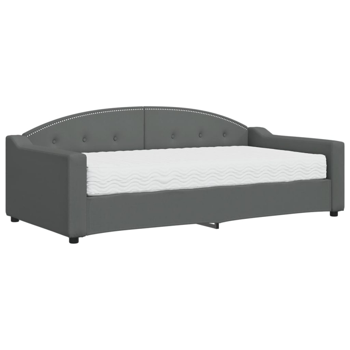 vidaXL Καναπές Κρεβάτι με Στρώμα Σκούρο Γκρι 90 x 190 εκ. Υφασμάτινο