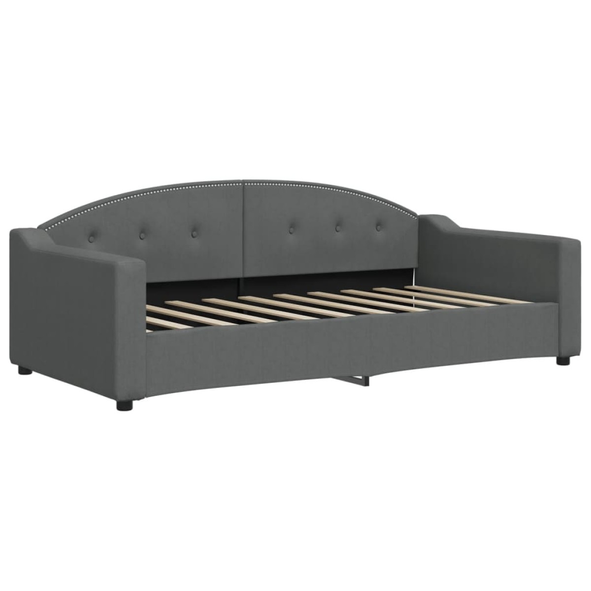 vidaXL Καναπές Κρεβάτι με Στρώμα Σκούρο Γκρι 90 x 190 εκ. Υφασμάτινο