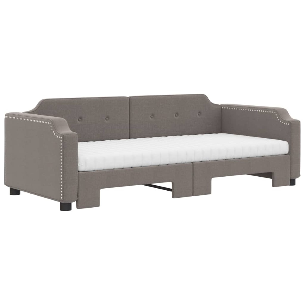 vidaXL Καναπές Κρεβάτι Συρόμενος Taupe 80x200 εκ. Υφασμάτινος Στρώματα