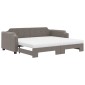 vidaXL Καναπές Κρεβάτι Συρόμενος Taupe 90x200 εκ. Ύφασμα Στρώματα