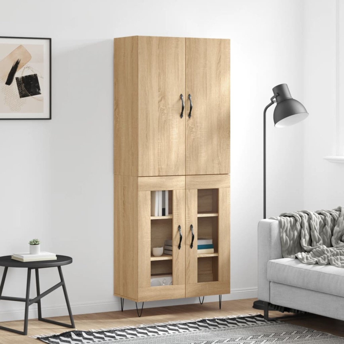 vidaXL Ντουλάπι Sonoma δρυς 69,5 x 34 x 180 εκ. από Επεξεργασμένο Ξύλο