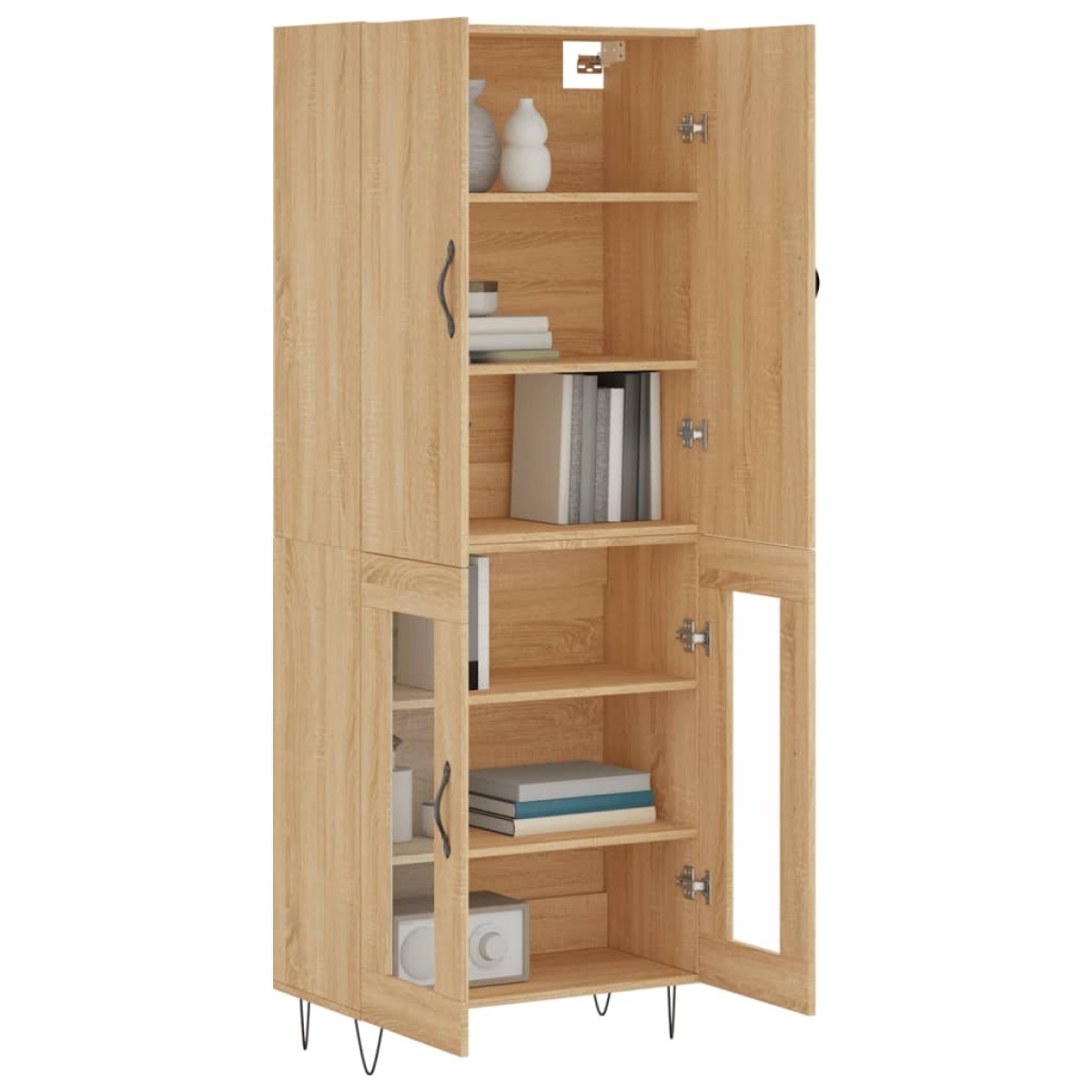 vidaXL Ντουλάπι Sonoma δρυς 69,5 x 34 x 180 εκ. από Επεξεργασμένο Ξύλο