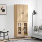 vidaXL Ντουλάπι Sonoma δρυς 69,5 x 34 x 180 εκ. από Επεξεργασμένο Ξύλο