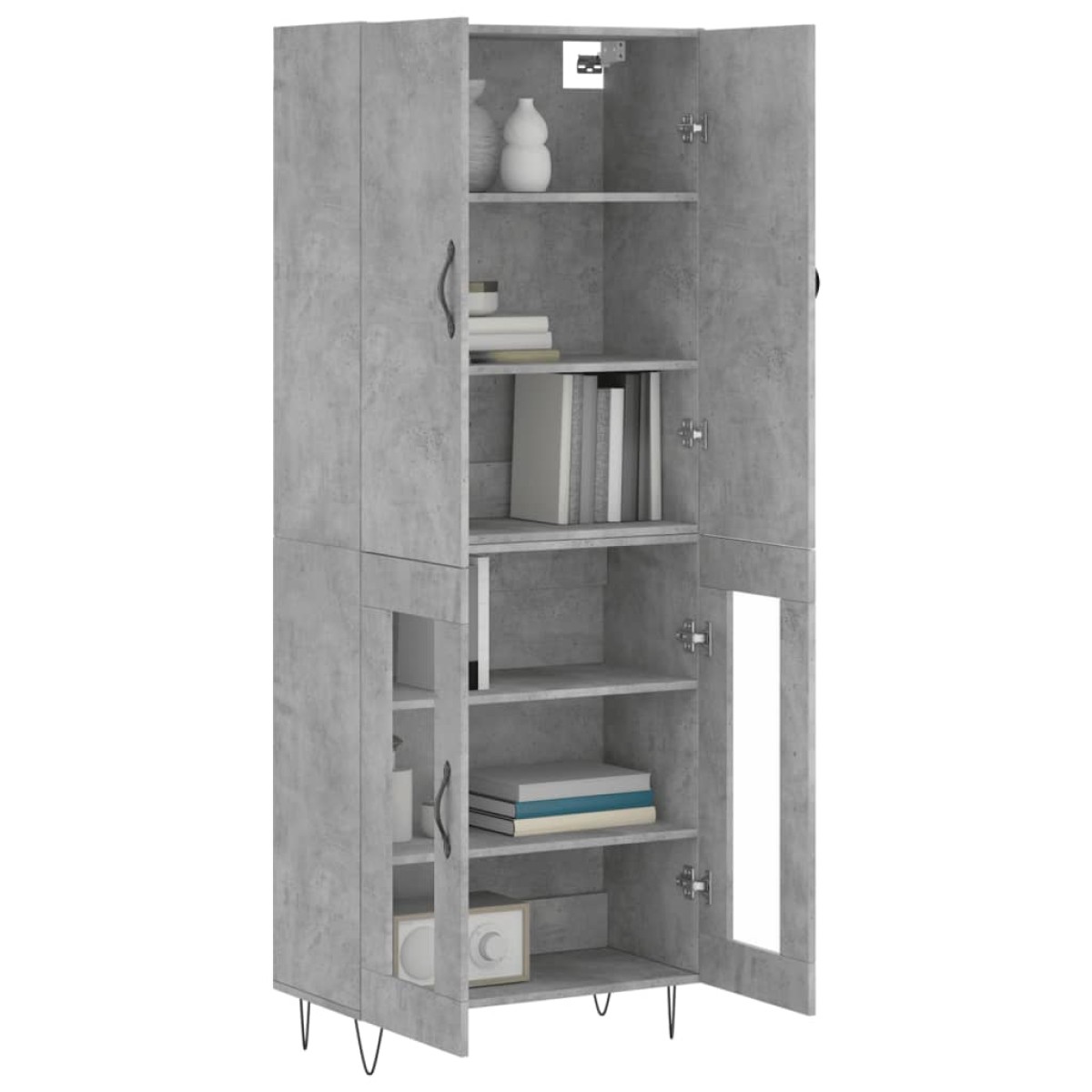 vidaXL Ντουλάπι Γκρι Σκυροδέματος 69,5x34x180 εκ. Επεξεργασμένο Ξύλο