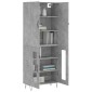 vidaXL Ντουλάπι Γκρι Σκυροδέματος 69,5x34x180 εκ. Επεξεργασμένο Ξύλο