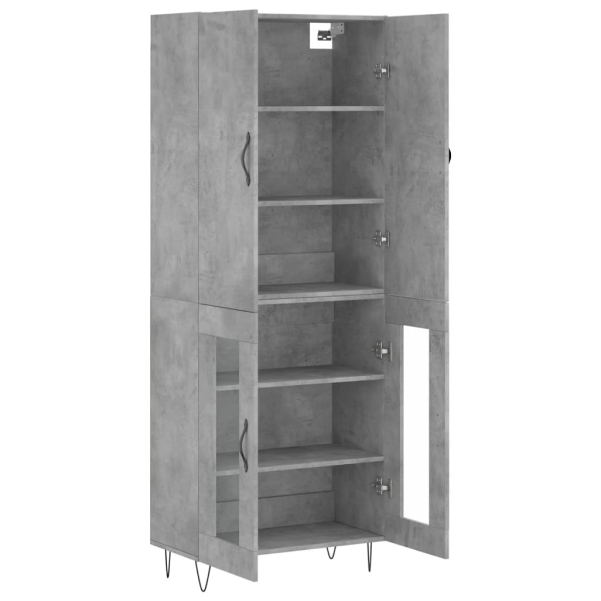 vidaXL Ντουλάπι Γκρι Σκυροδέματος 69,5x34x180 εκ. Επεξεργασμένο Ξύλο