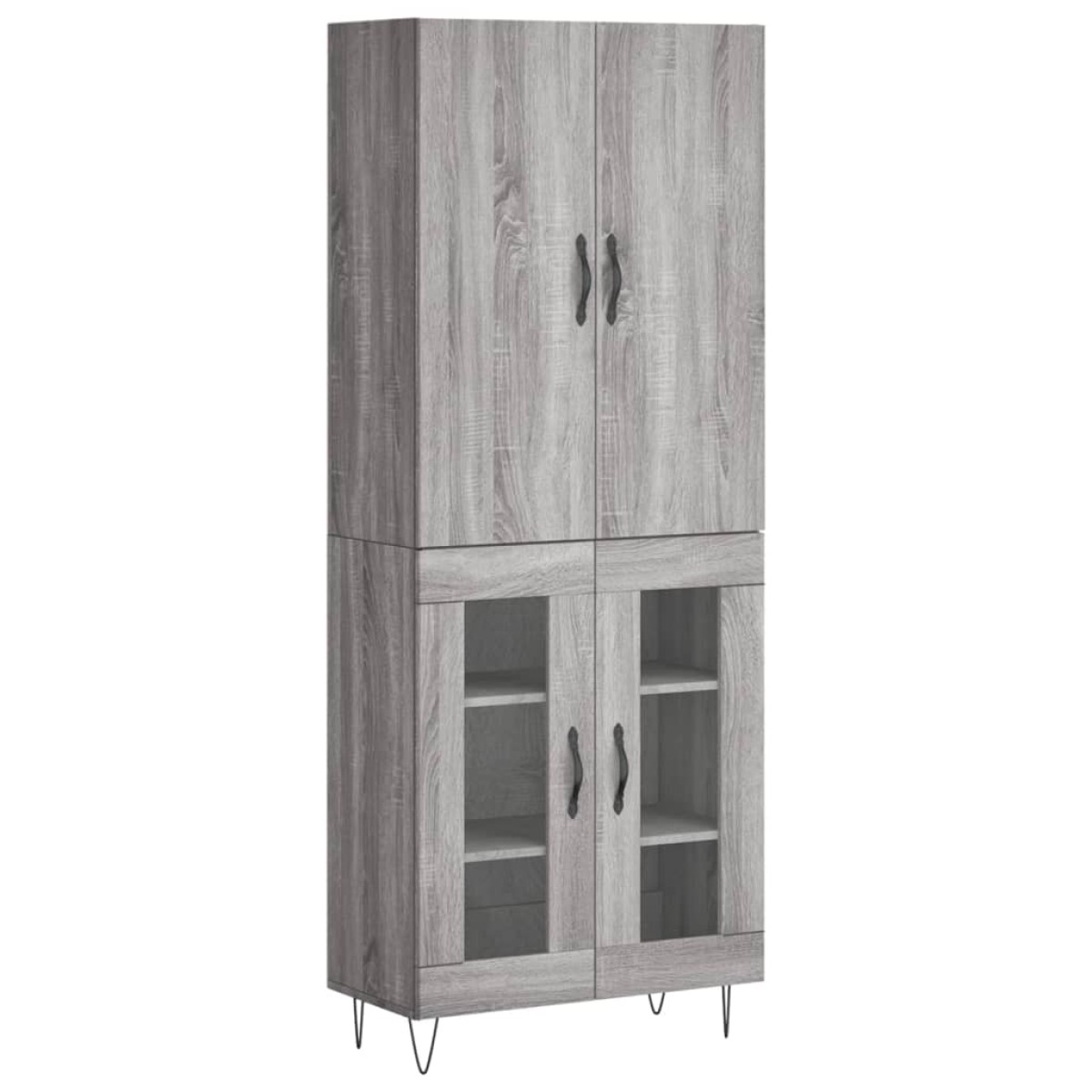 vidaXL Ντουλάπι Γκρι Sonoma 69,5 x 34 x 180 εκ. Επεξεργασμένο Ξύλο