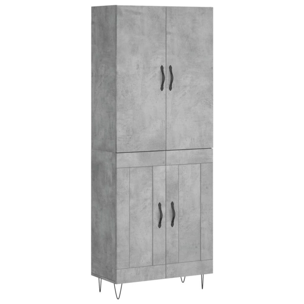 vidaXL Ντουλάπι Γκρι Σκυροδέματος 69,5x34x180 εκ. Επεξεργασμένο Ξύλο