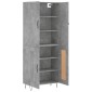 vidaXL Ντουλάπι Γκρι Σκυροδέματος 69,5x34x180 εκ. Επεξεργασμένο Ξύλο