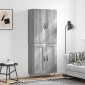 vidaXL Ντουλάπι Γκρι Sonoma 69,5 x 34 x 180 εκ. Επεξεργασμένο Ξύλο