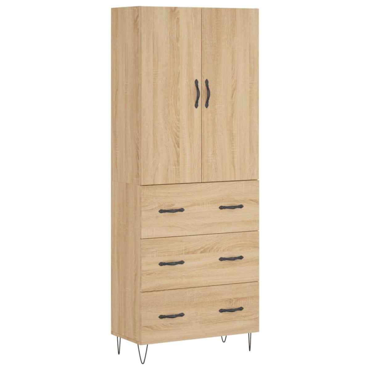 vidaXL Ντουλάπι Sonoma δρυς 69,5 x 34 x 180 εκ. από Επεξεργασμένο Ξύλο