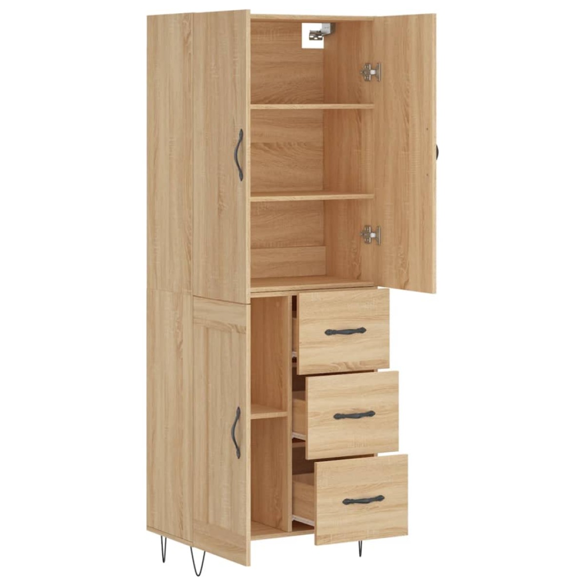 vidaXL Ντουλάπι Sonoma δρυς 69,5 x 34 x 180 εκ. από Επεξεργασμένο Ξύλο