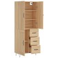 vidaXL Ντουλάπι Sonoma δρυς 69,5 x 34 x 180 εκ. από Επεξεργασμένο Ξύλο