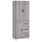 vidaXL Ντουλάπι Γκρι Sonoma 69,5 x 34 x 180 εκ. Επεξεργασμένο Ξύλο