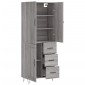vidaXL Ντουλάπι Γκρι Sonoma 69,5 x 34 x 180 εκ. Επεξεργασμένο Ξύλο