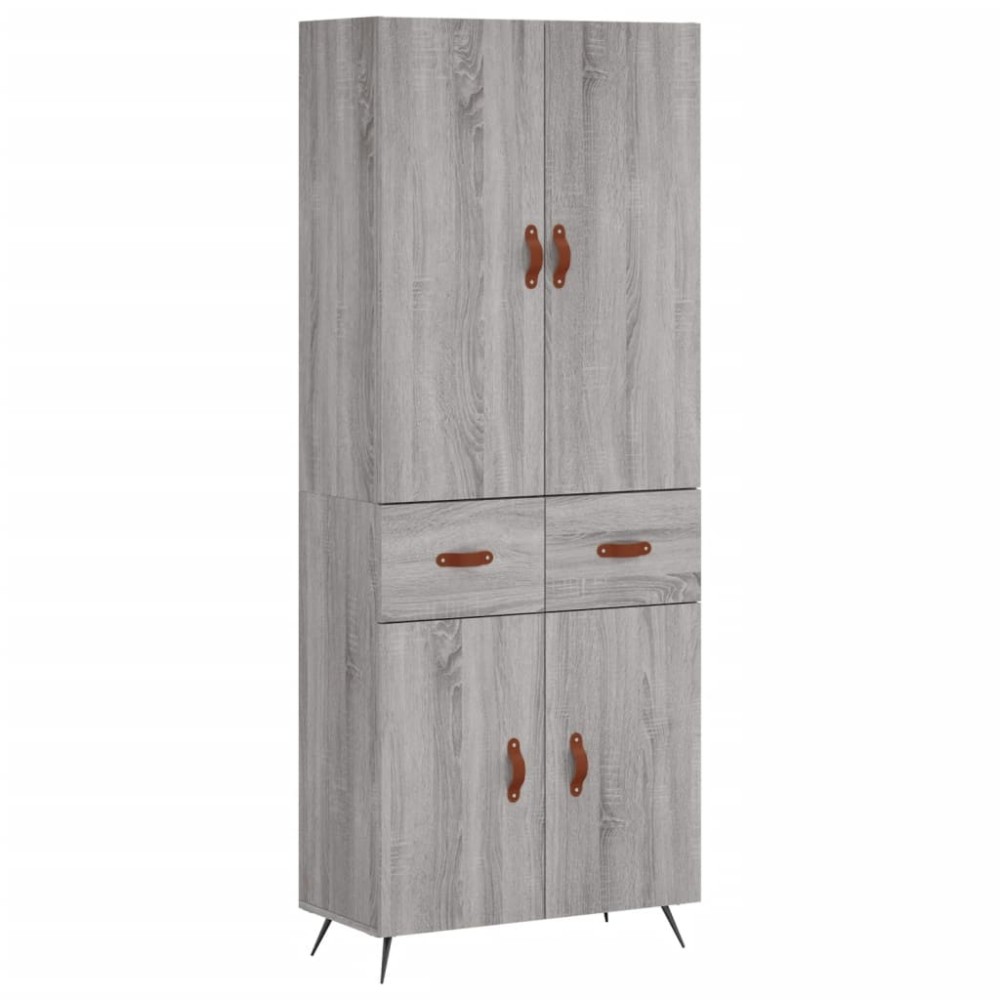 vidaXL Ντουλάπι Γκρι Sonoma 69,5 x 34 x 180 εκ. Επεξεργασμένο Ξύλο