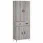 vidaXL Ντουλάπι Γκρι Sonoma 69,5 x 34 x 180 εκ. Επεξεργασμένο Ξύλο
