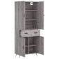 vidaXL Ντουλάπι Γκρι Sonoma 69,5 x 34 x 180 εκ. Επεξεργασμένο Ξύλο