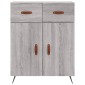 vidaXL Ντουλάπι Γκρι Sonoma 69,5 x 34 x 180 εκ. Επεξεργασμένο Ξύλο
