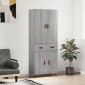 vidaXL Ντουλάπι Γκρι Sonoma 69,5 x 34 x 180 εκ. Επεξεργασμένο Ξύλο