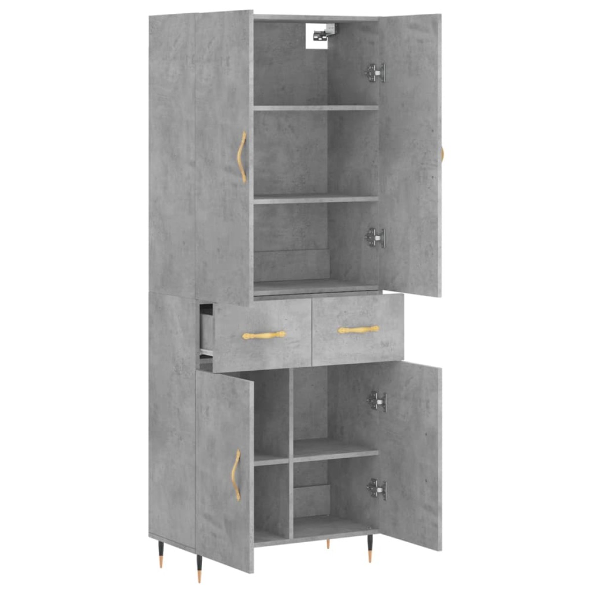 vidaXL Ντουλάπι Γκρι Σκυροδέματος 69,5x34x180 εκ. Επεξεργασμένο Ξύλο
